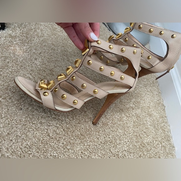 Giuseppe Zanotti Gold Studded Gladiator Heel Nude Size 39 - Picture 8 of 9
